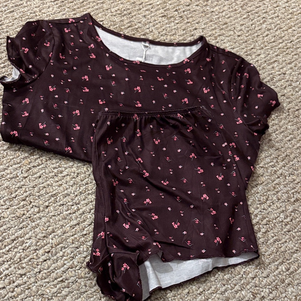 Floral Print Pajama Set